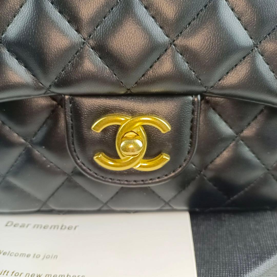 CHANELMAKEUPノベルティ ハンドルゴールド キルティングバッグ非売品