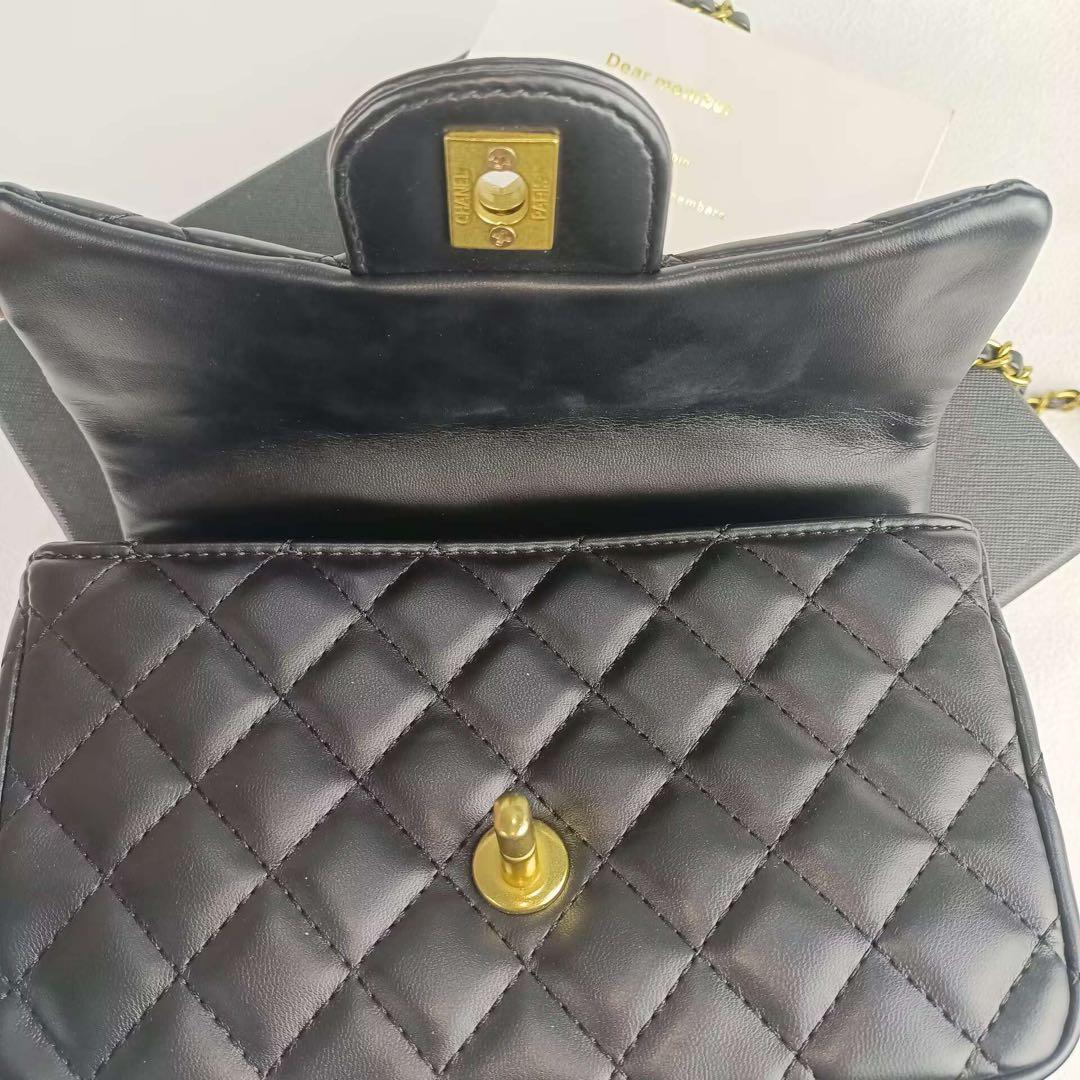 CHANELMAKEUPノベルティ ハンドルゴールド キルティングバッグ非売品