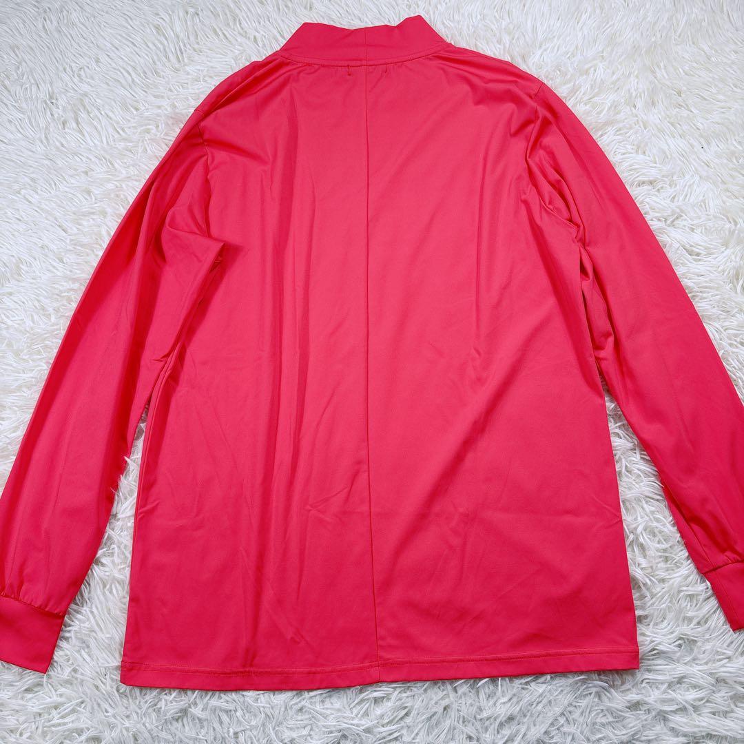 【メンズ50⭐️美品】アルチビオゴルフ　モックネックシャツ　長袖　インナー　ピンク