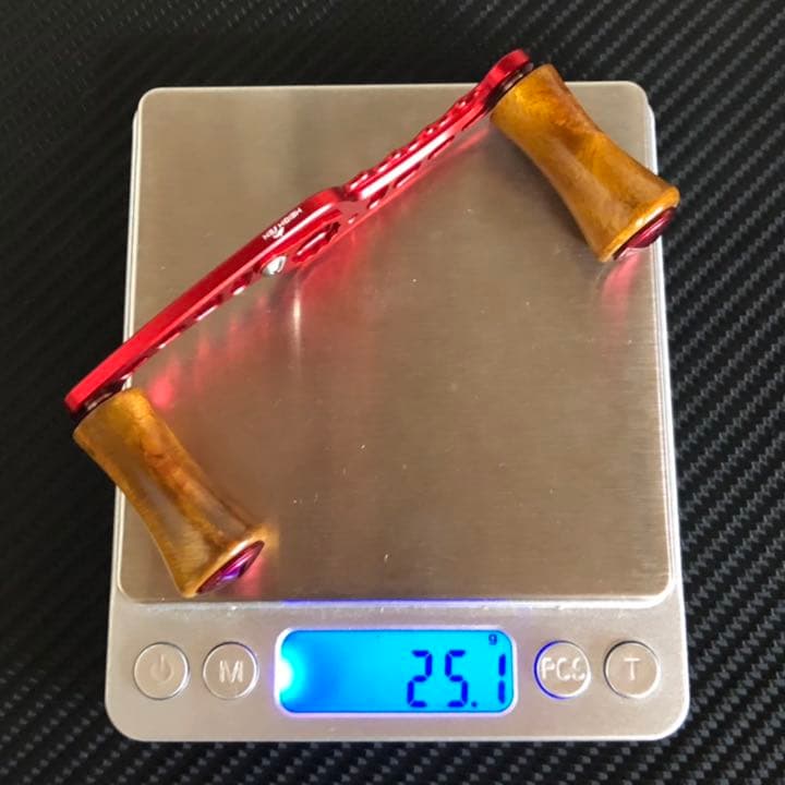 軽量ベイトリール用アルミハンドル ウッドハンドルノブ フルセット レッド