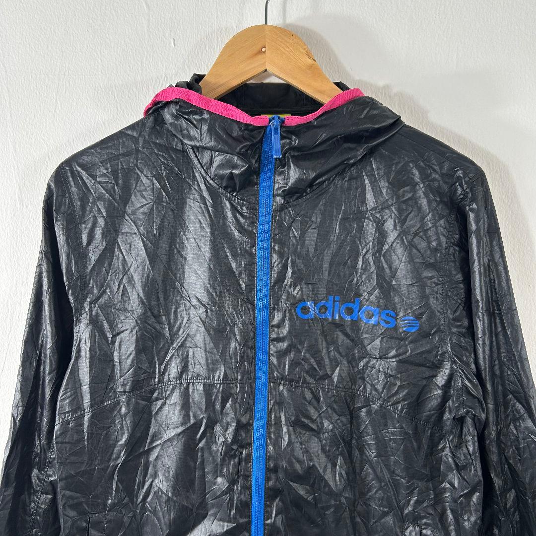 【adidas】 ヴィンテージ ナイロンパーカー ブラック 古着