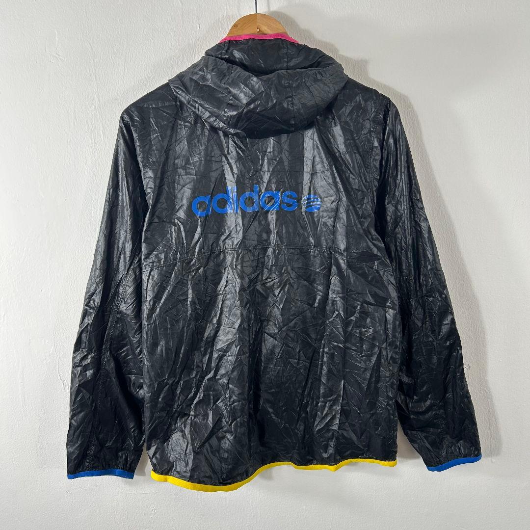【adidas】 ヴィンテージ ナイロンパーカー ブラック 古着