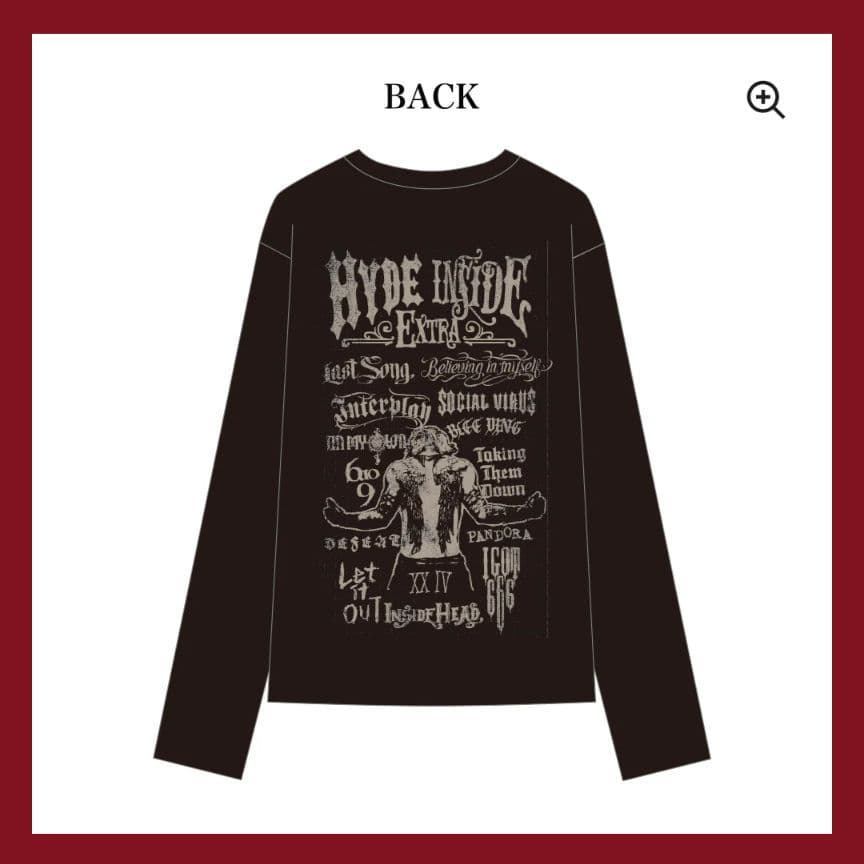 HYDE INSIDE EXTRA ロンT 長袖 Tシャツ 黒 ブラック L