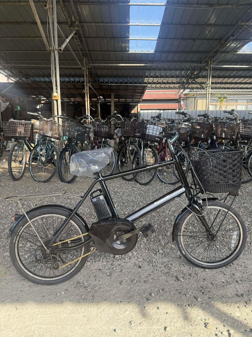 電動アシスト自転車 前カゴ付き 黒
