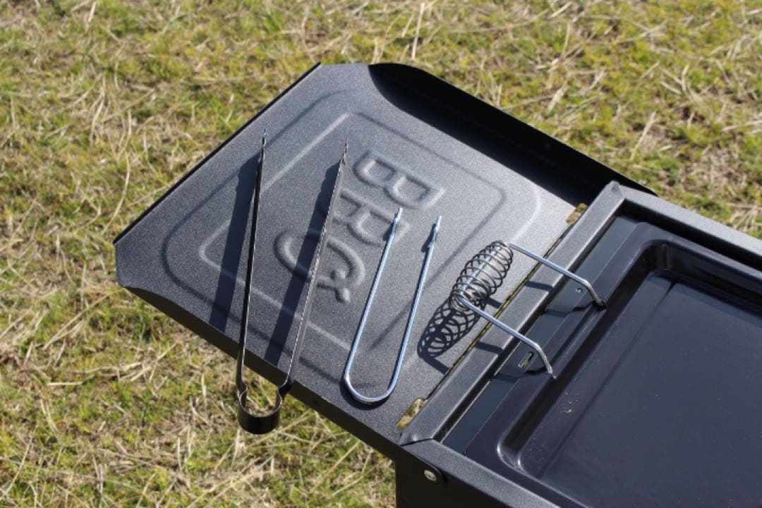 BBQコンロ 跳ね上げテーブル付きＢＢＱコンロ 大型バーベキューコンロ ブラック