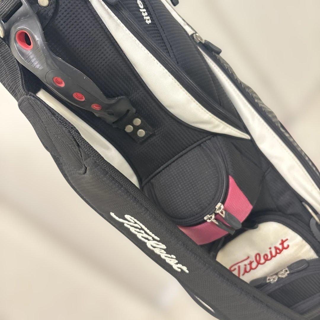 Titleist タイトリスト 9.5キャディバッグ ブラック×ホワイト×ピンク