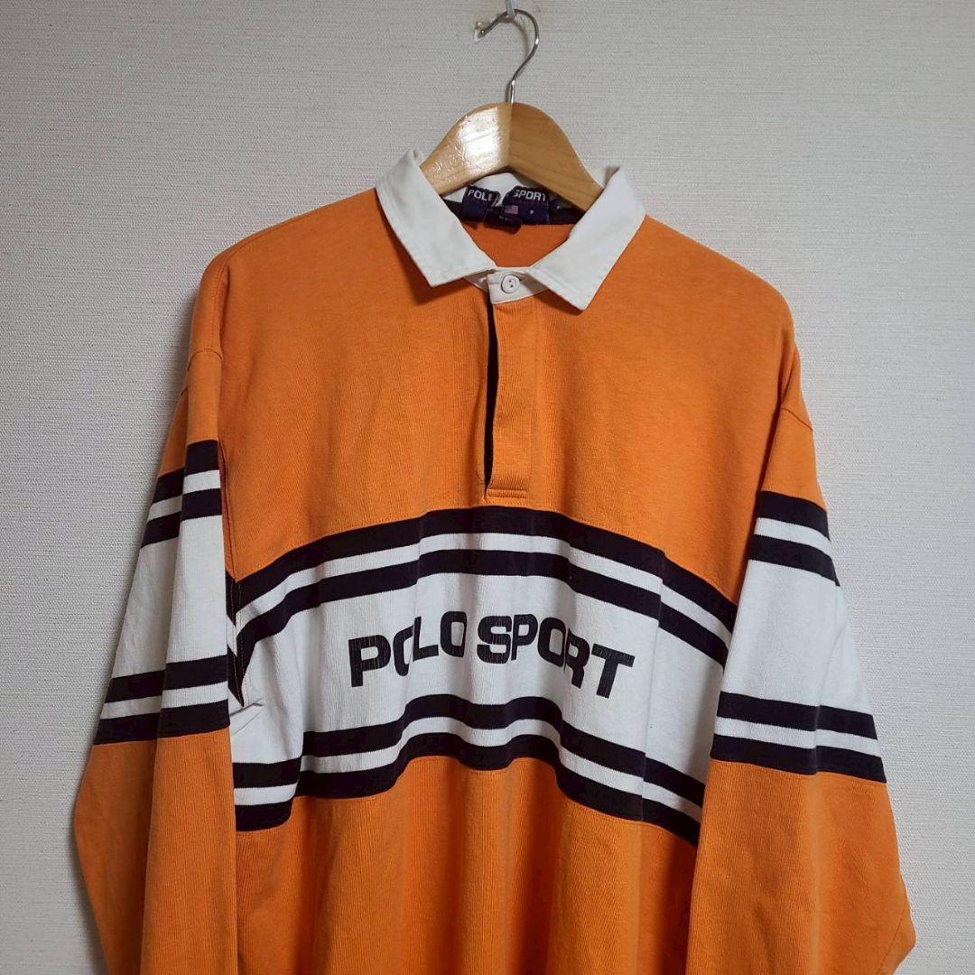 POLO SPORTS ラルフローレン ラガーシャツ 長袖 ロゴ ボーダー XL