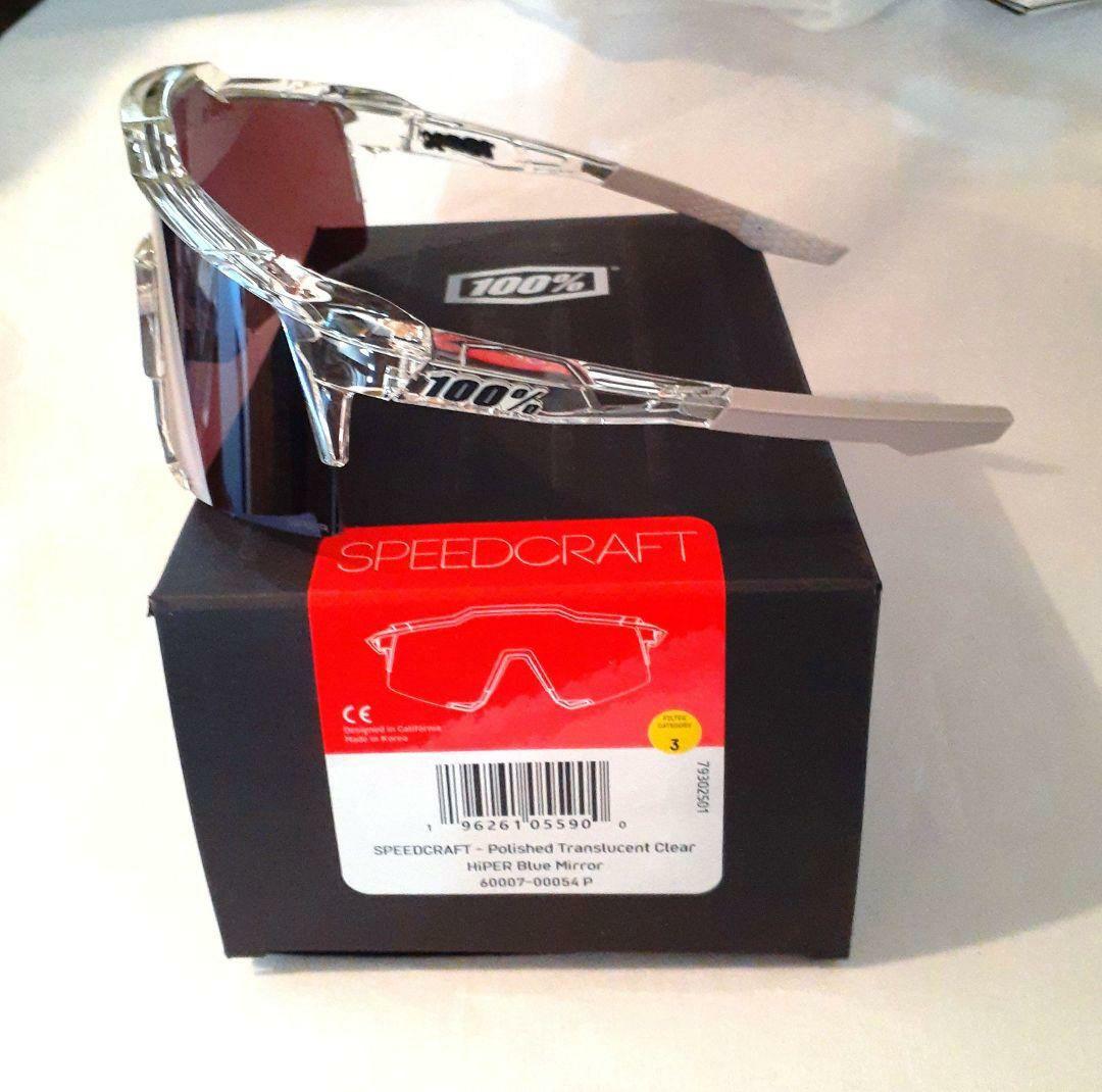100% SPEEDCRAFT クリア ブルー ワンハンドレッド サングラス