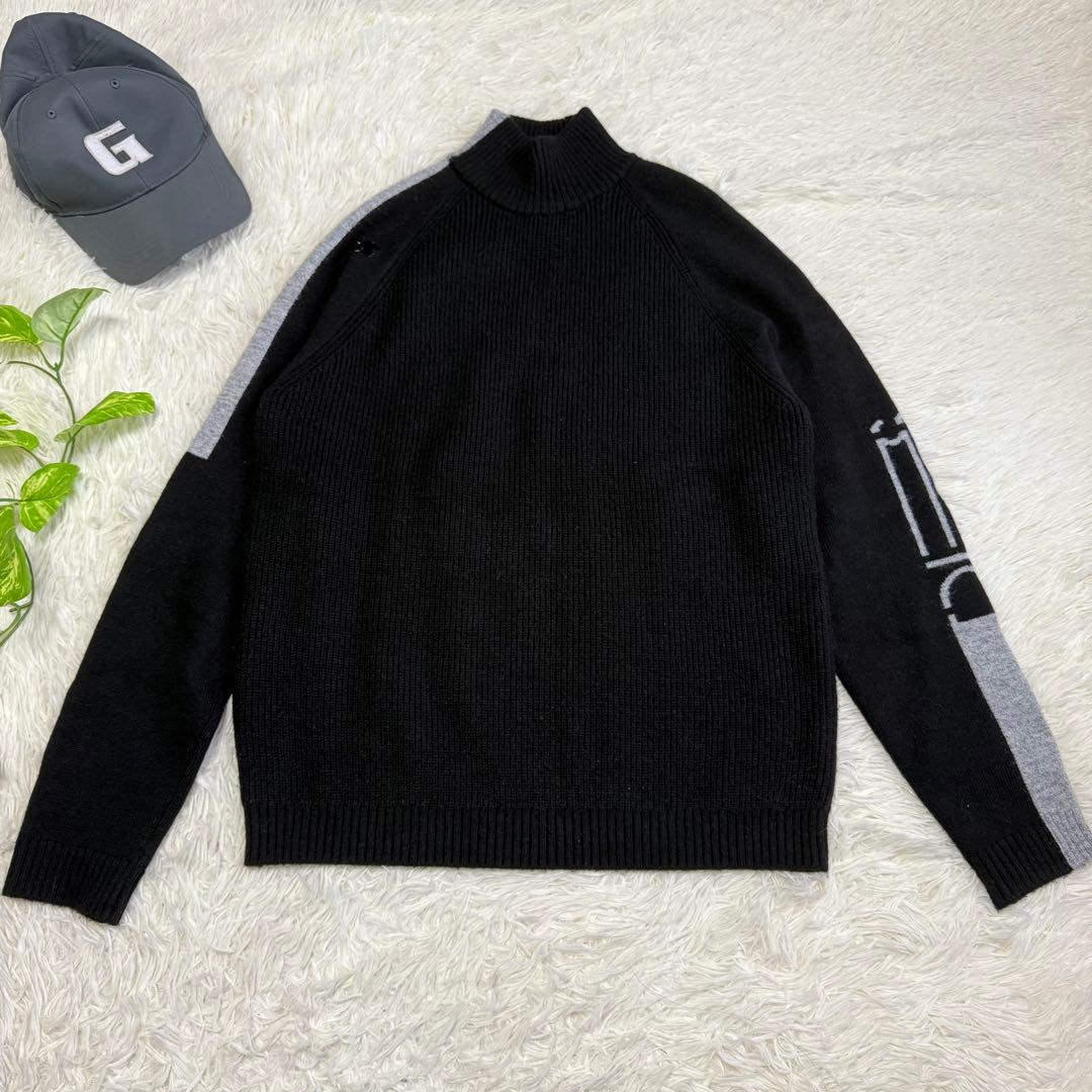 【デサントゴルフ】美品 ハイネックセーター ブラック Mサイズ メンズ
