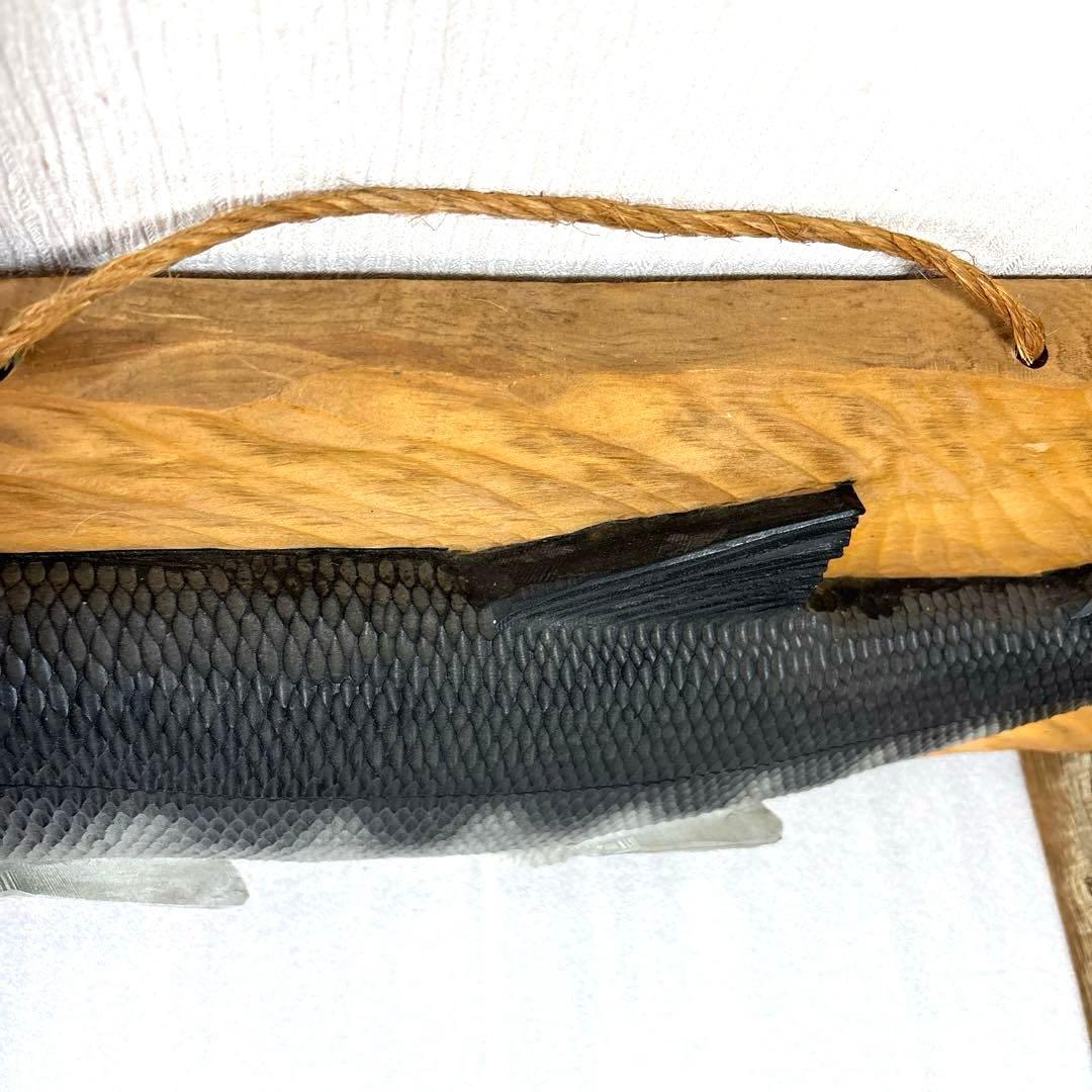 【送料無料】木製 魚・鮭の彫刻 約100cm