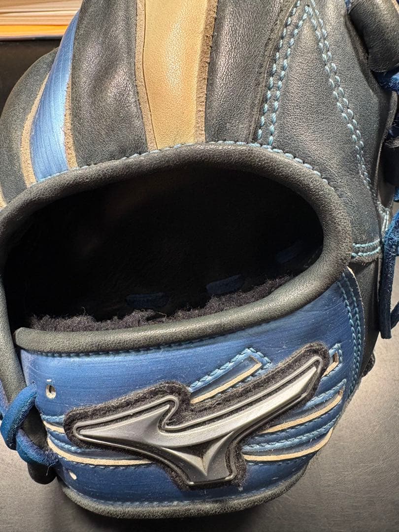 Mizuno 軟式グローブ 青/黒/ベージュ
