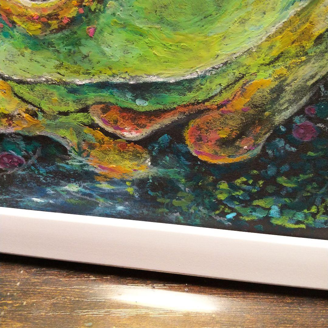 蛙 カエル 原画 アート 絵画 画家 インテリア ハンドメイド イラスト 緑