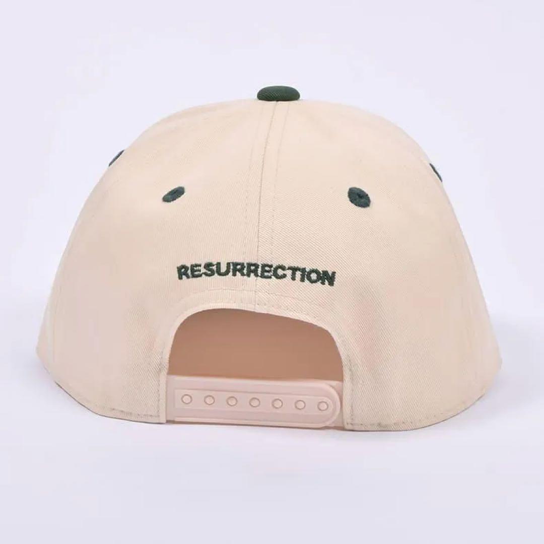 RESURRECTION バイカラーキャップ (フラット) ベージュ×グリーン