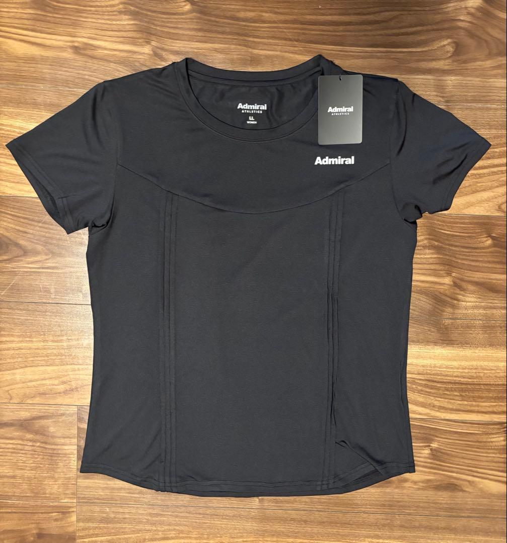 Admiral フロントピンタックTシャツ　テニス レディース　ブラック
