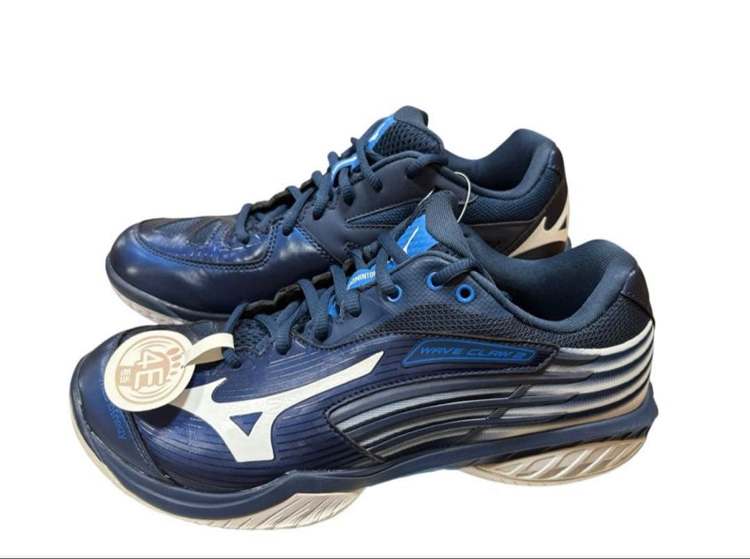 Mizuno バトミントン シューズ ウエーブクロー2 ワイド 26cm ネイビ