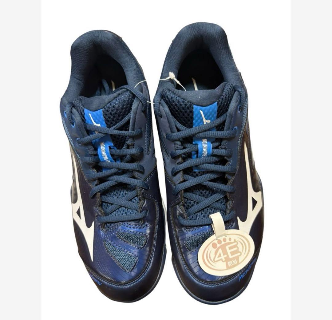 Mizuno バトミントン シューズ ウエーブクロー2 ワイド 26cm ネイビ