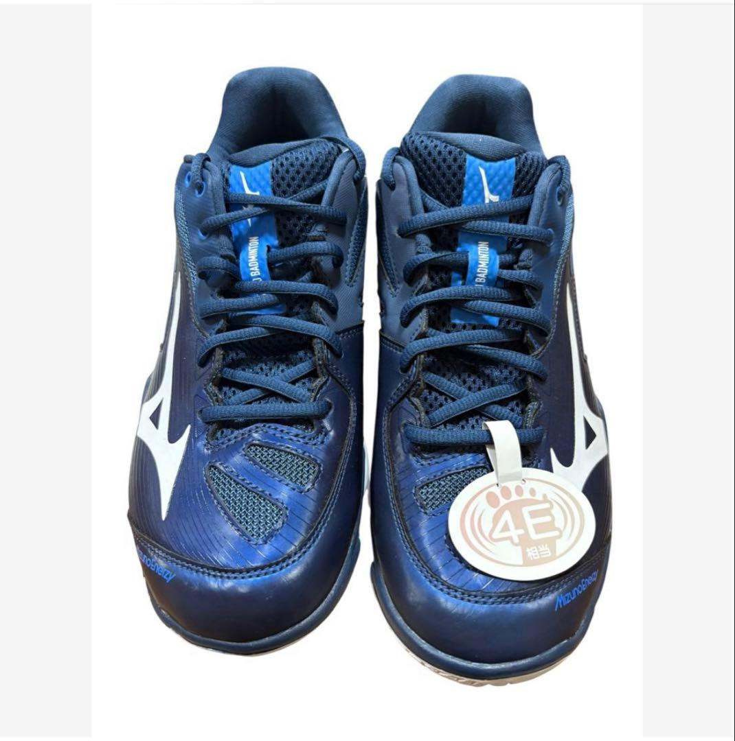 Mizuno バトミントン シューズ ウエーブクロー2 ワイド 26cm ネイビ