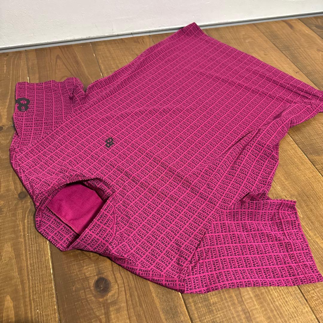 美品　パーリーゲイツ モックネックシャツ　4 パープル系