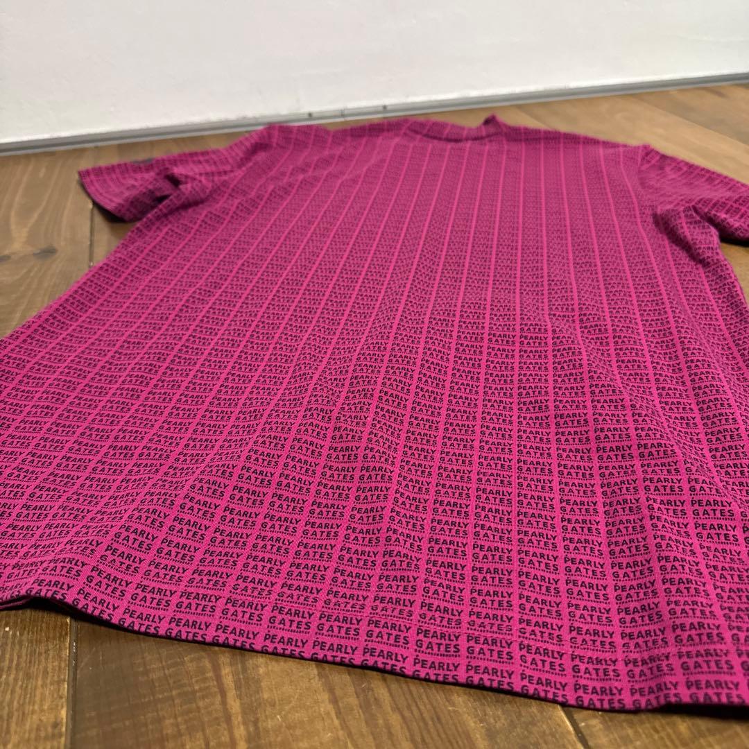 美品　パーリーゲイツ モックネックシャツ　4 パープル系