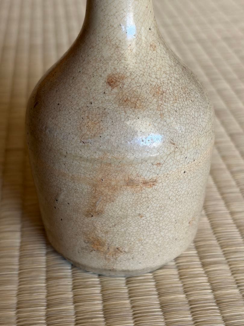 琉球 壺屋焼 粉引徳利 陶器製細長瓶 専用箱付き