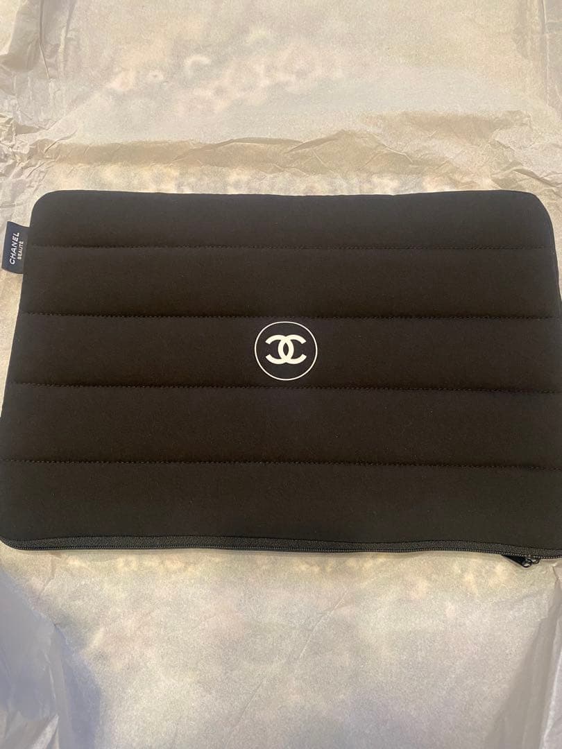 CHANEL ブラック ナイロン ノートパソコンケース