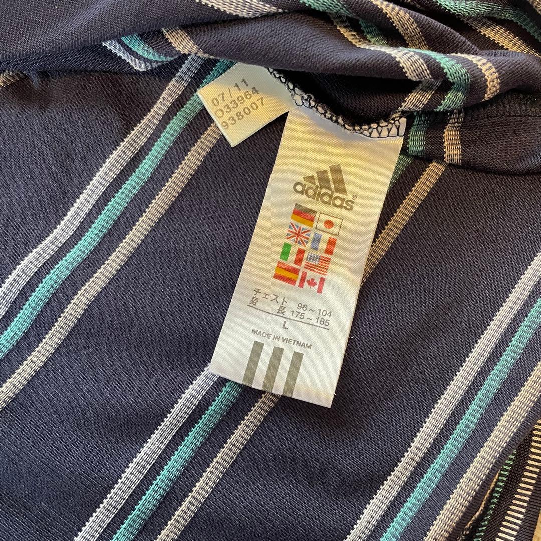 【美品】adidas ストライプ ハーフジップシャツ2枚セット L、M