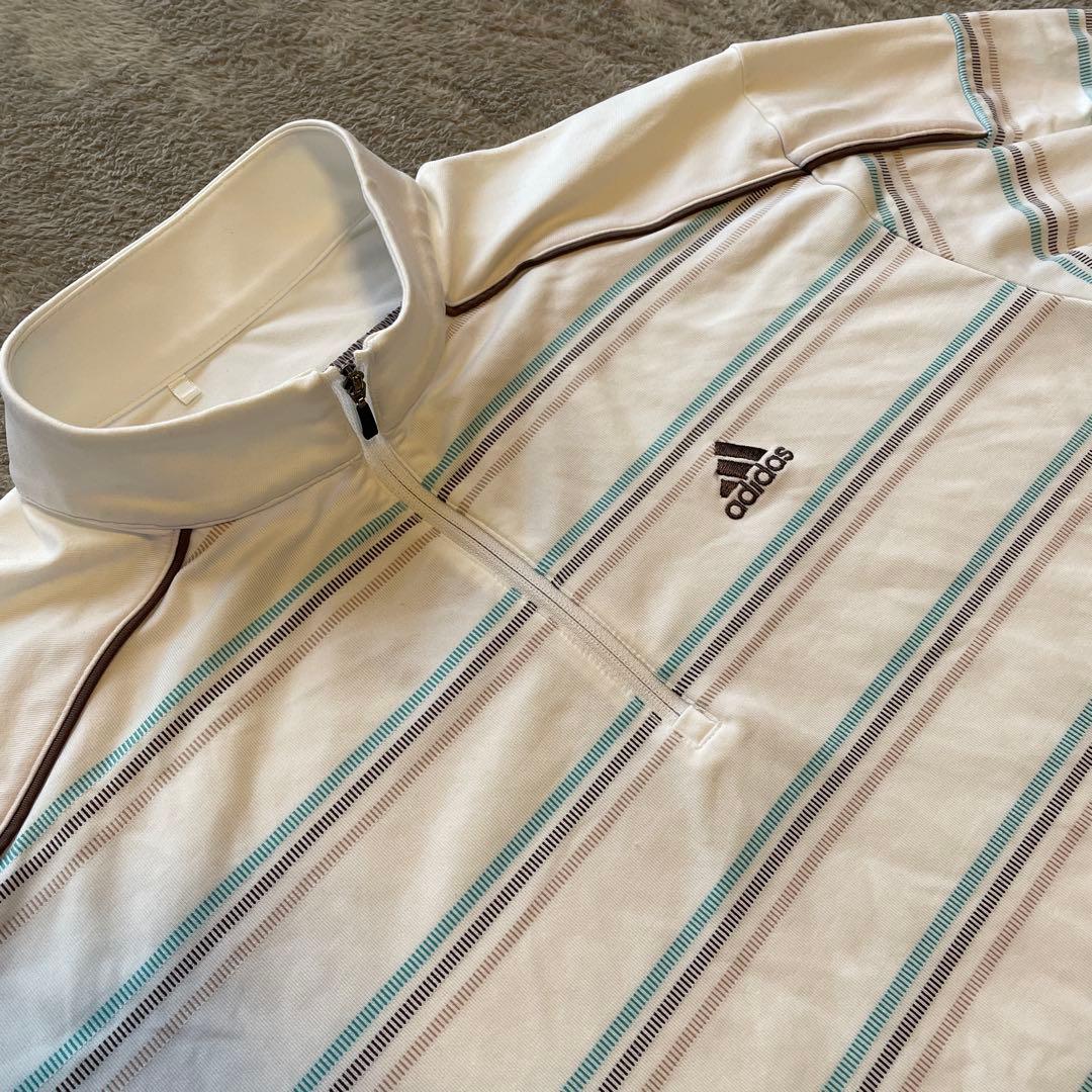 【美品】adidas ストライプ ハーフジップシャツ2枚セット L、M