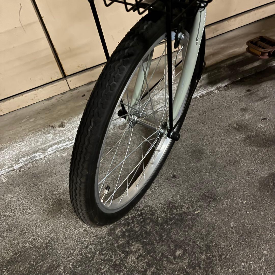 全国送料込み！折りたたみ自転車20インチ6段変速 カゴLEDライト ワイヤ錠付き