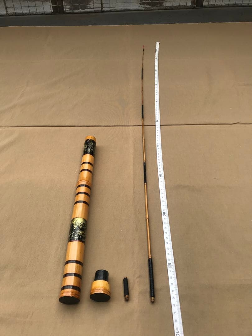 和竹 タナゴ竿　4本紡　ケース付き　カシュウ塗り　手作り品⑧