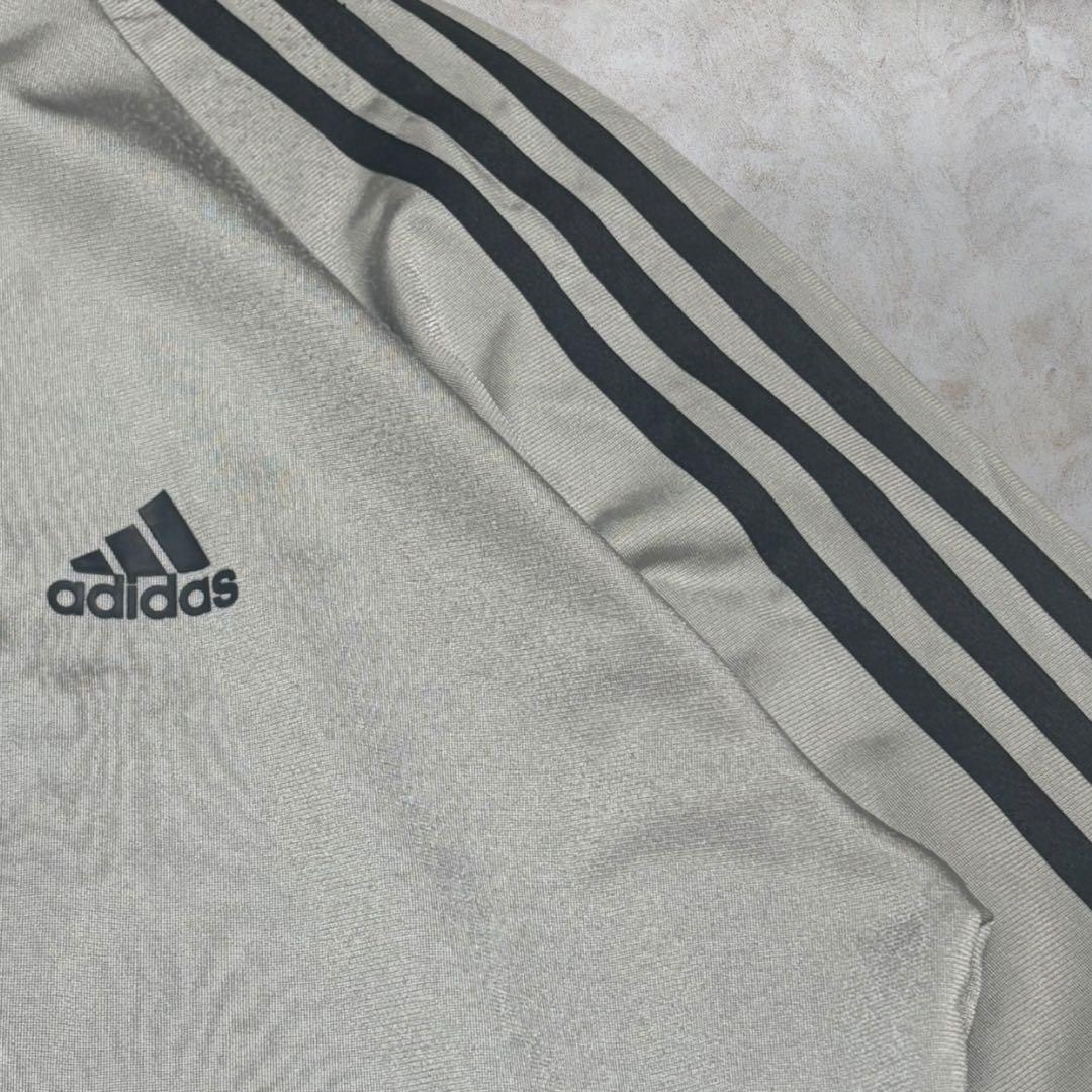 【adidas】Oサイズ 3ライン トラックジャケット グレー