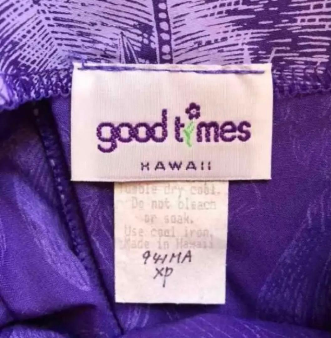 【Good Times】ハワイアンロングラッフルスリーブドレス