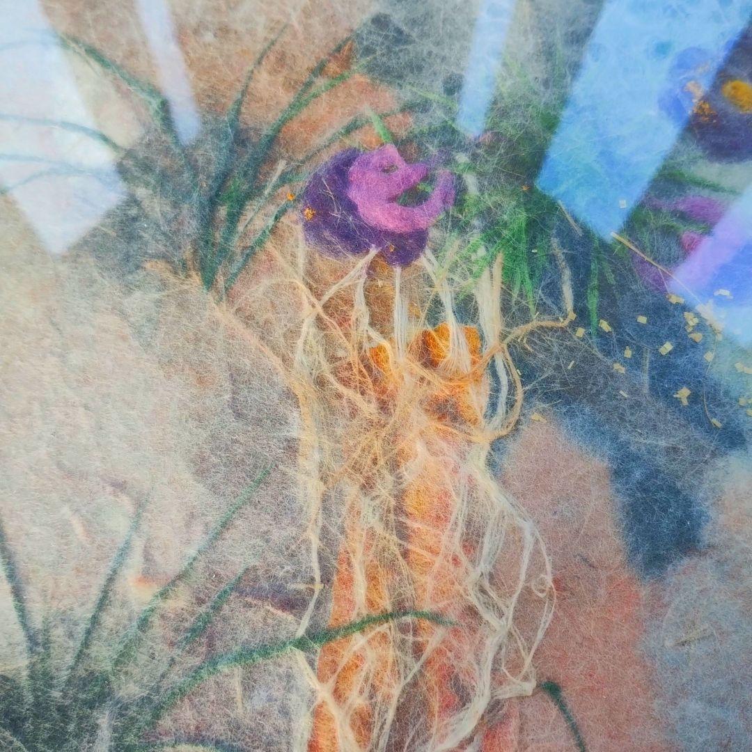 山内一生 人間国宝 小原和紙工芸 和紙工芸 日本画 絵画 額装