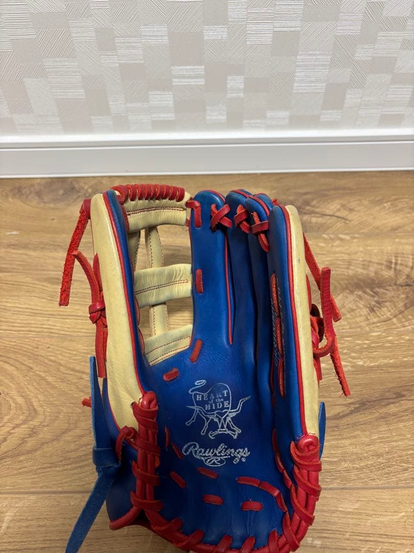Rawlings 外野手用 軟式グローブ 青/赤/ベージュ