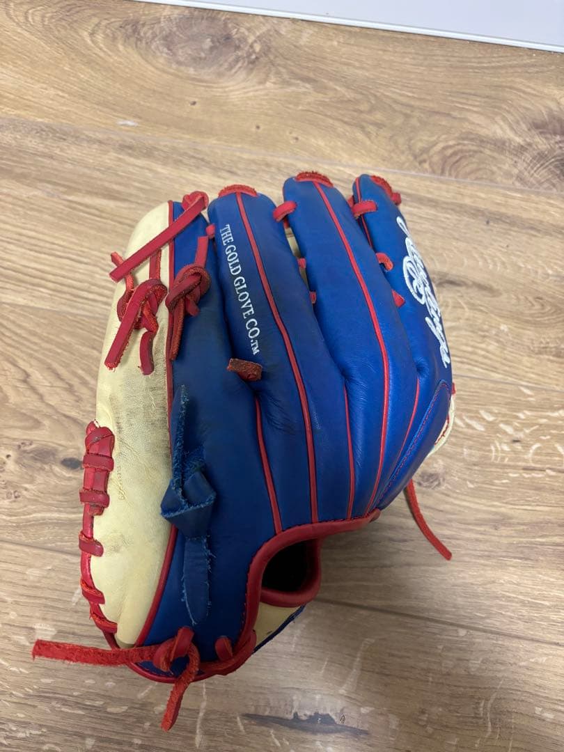 Rawlings 外野手用 軟式グローブ 青/赤/ベージュ