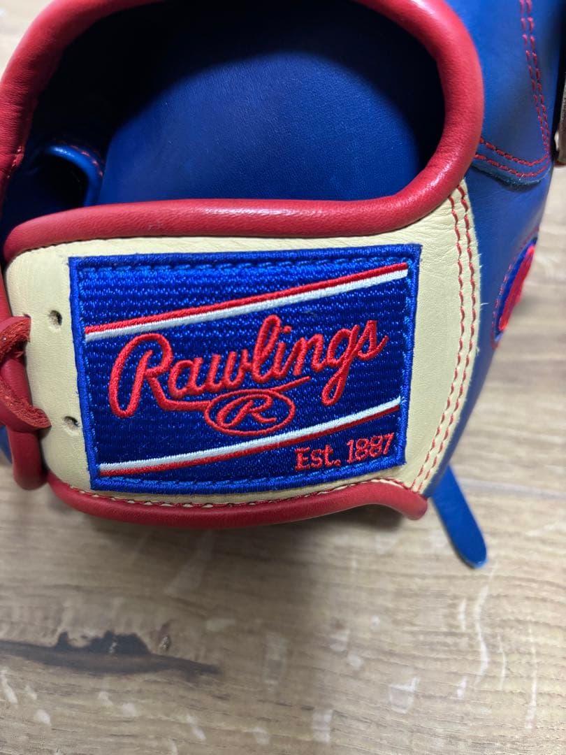 Rawlings 外野手用 軟式グローブ 青/赤/ベージュ