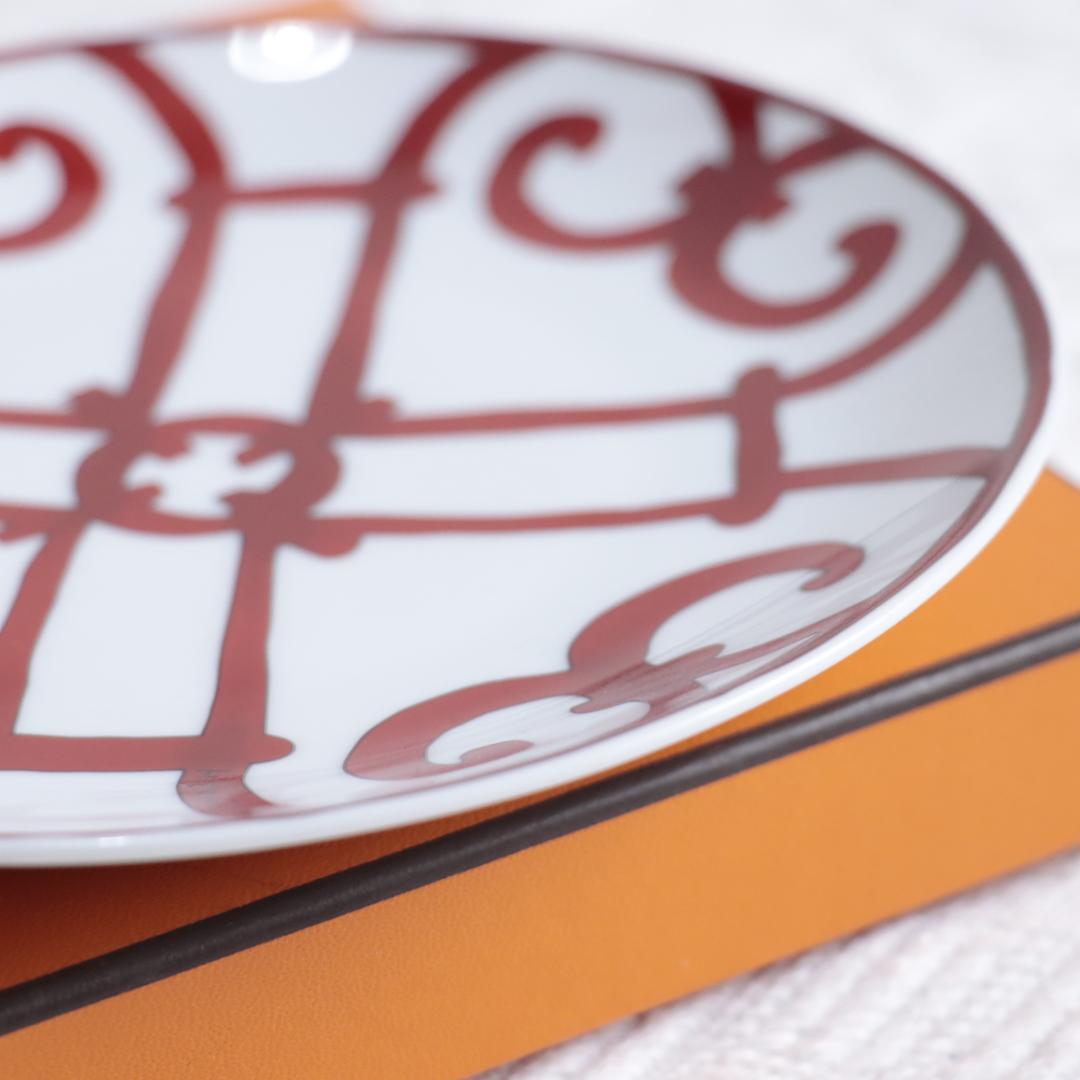 エルメス HERMES ガダルキヴィール プレート レッド　お皿　サークル