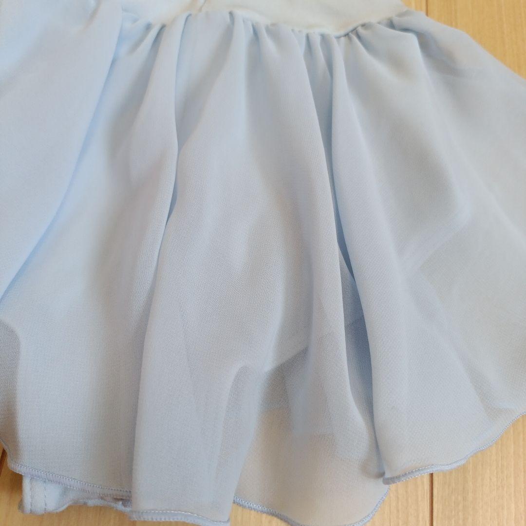 美品【Chacott】スカート付レオタード 130 ヒヤシンス(水色系)