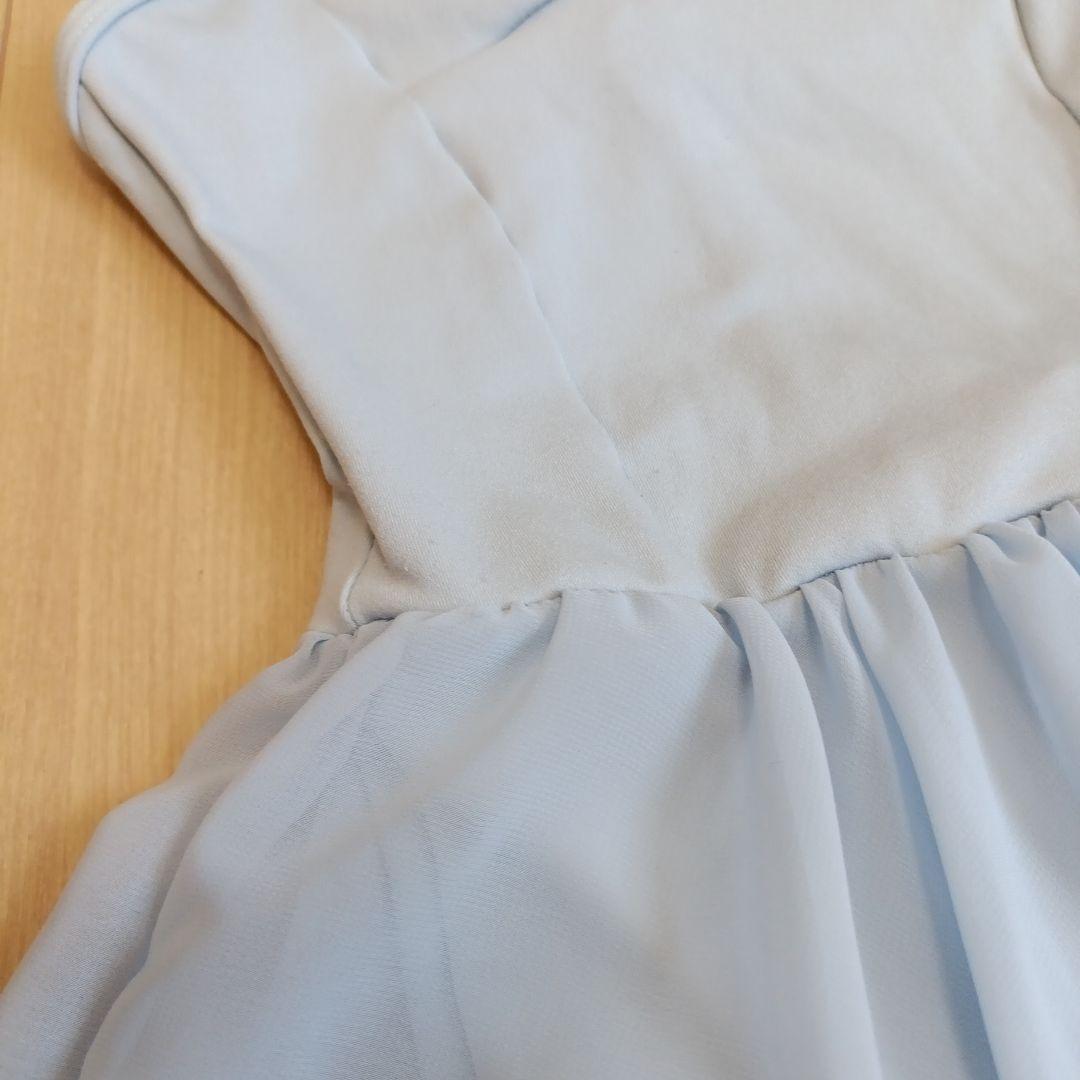 美品【Chacott】スカート付レオタード 130 ヒヤシンス(水色系)