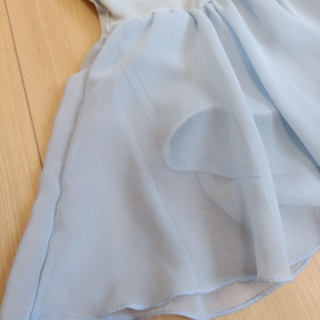 美品【Chacott】スカート付レオタード 130 ヒヤシンス(水色系)