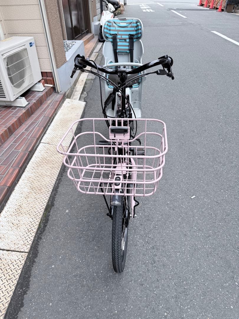 大阪府　子供乗せ　ブリヂストン　電動アシスト自転車 チャイルドシート付き ピンク