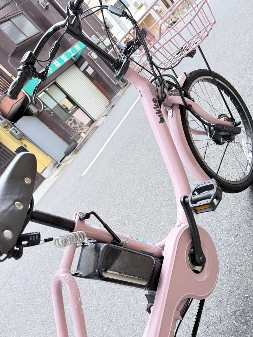 大阪府　子供乗せ　ブリヂストン　電動アシスト自転車 チャイルドシート付き ピンク