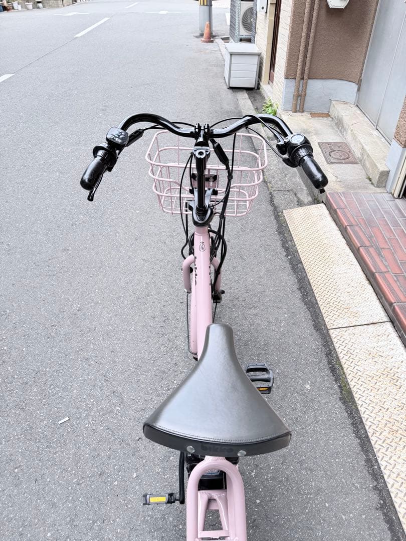大阪府　子供乗せ　ブリヂストン　電動アシスト自転車 チャイルドシート付き ピンク