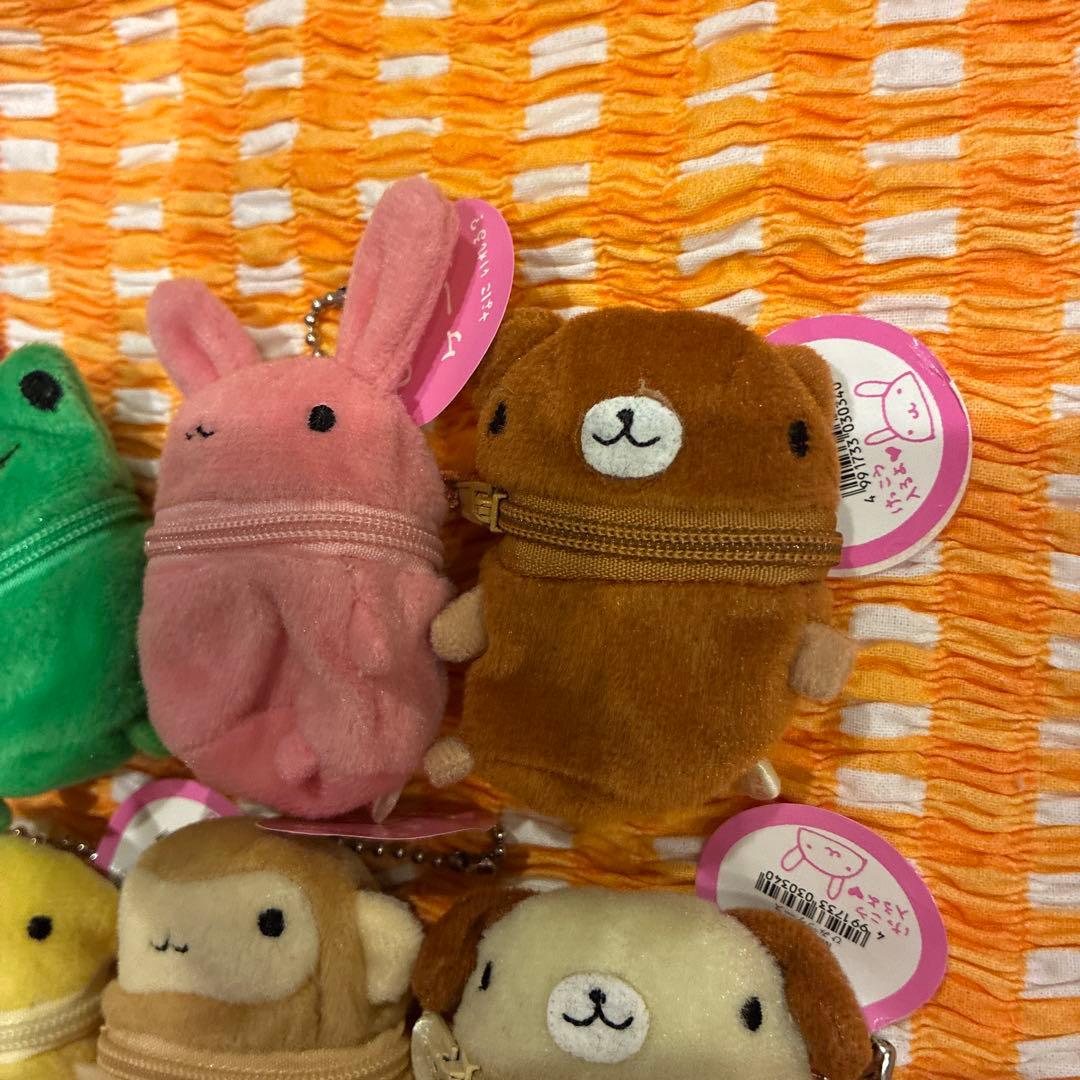 シナダ　平成レトロ　アニマルぬいぐるみケース　6つ　キーチェーン