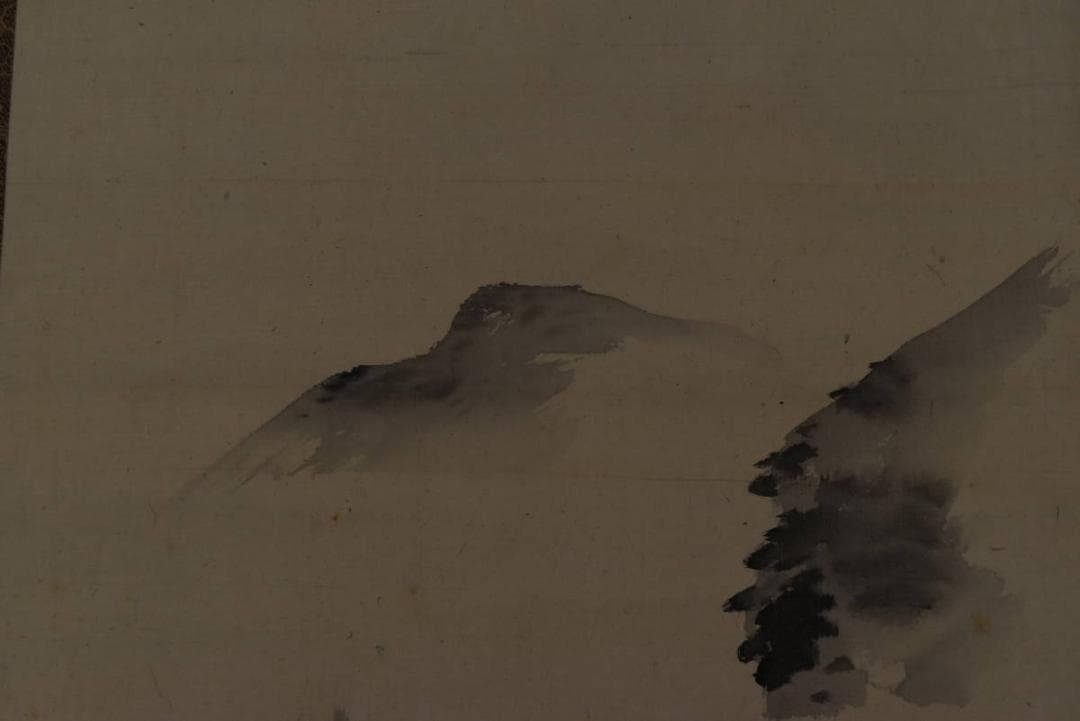 【真作】日比野白圭/嵐山春色図/掛軸/名家伝来/Z-875