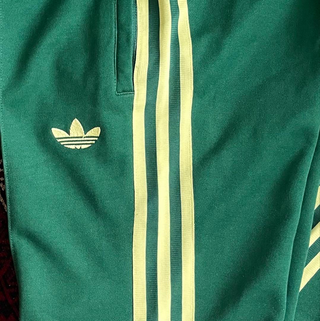 adidas/ベッケンバウアー/トラックパンツ/緑/黄/ジャージ/L相当