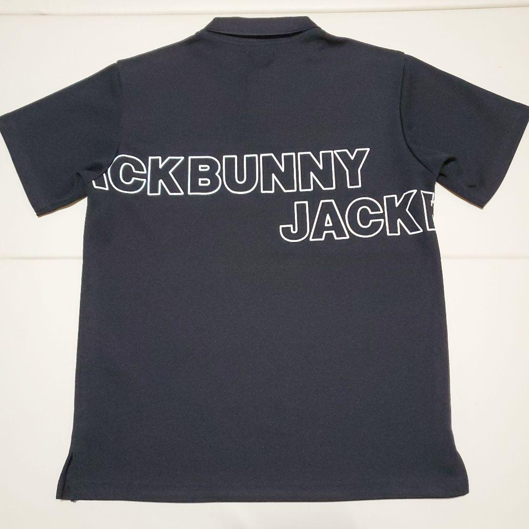 【極美品】ジャックバニー　ゴルフ　ポロシャツ　ロゴ　半袖　黒