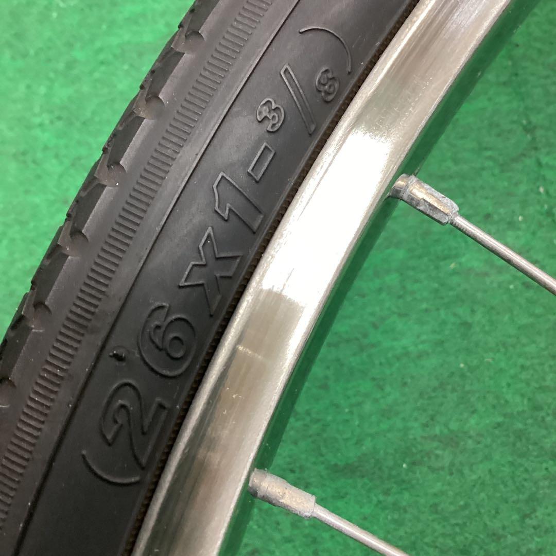 前輪 ステンレス リム 26×1-3/8 タイヤ付 J2 フロント ハブダイナモ