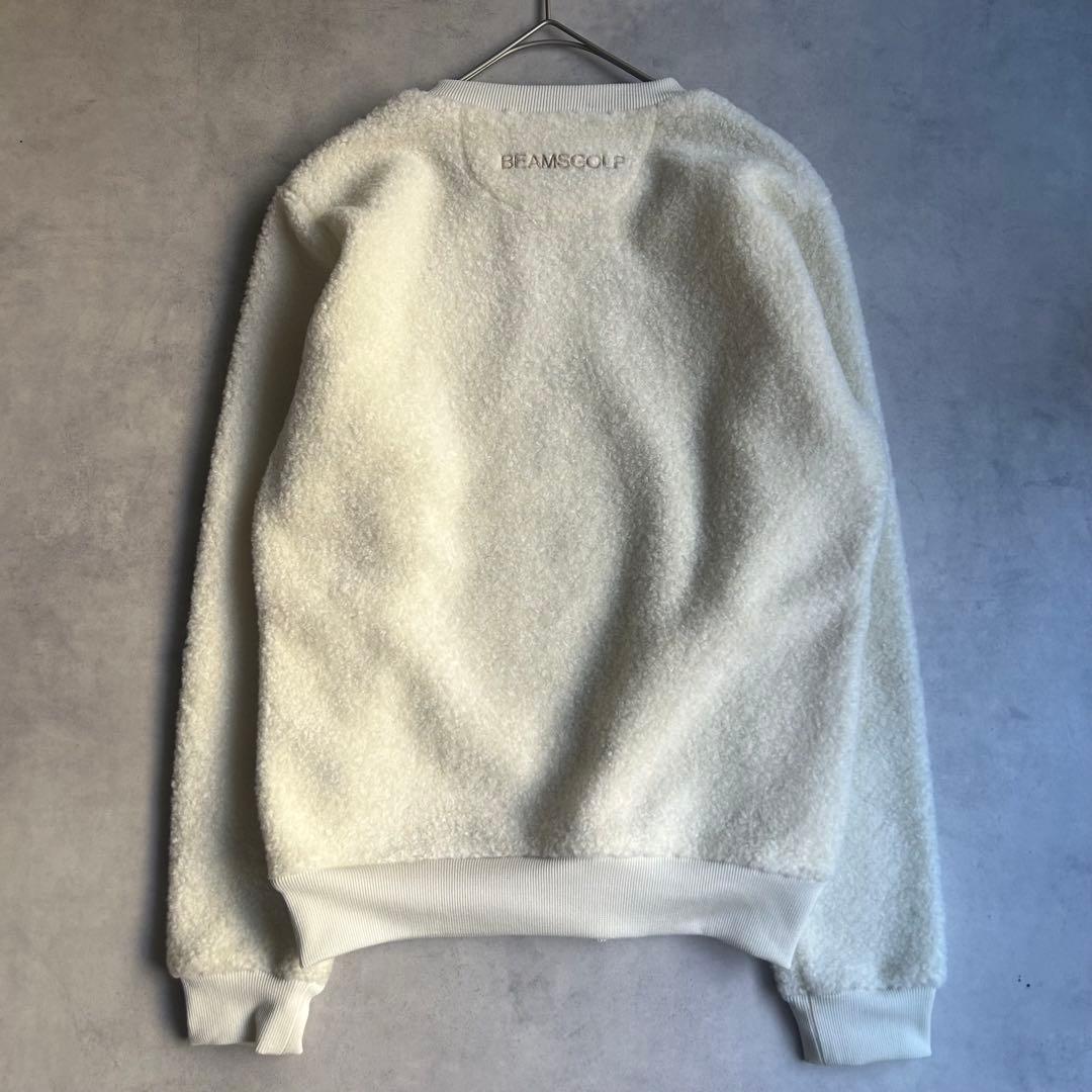 ビームスゴルフ ゴルフウェア パープルレーベル ボアトップス ロゴ刺繍 白
