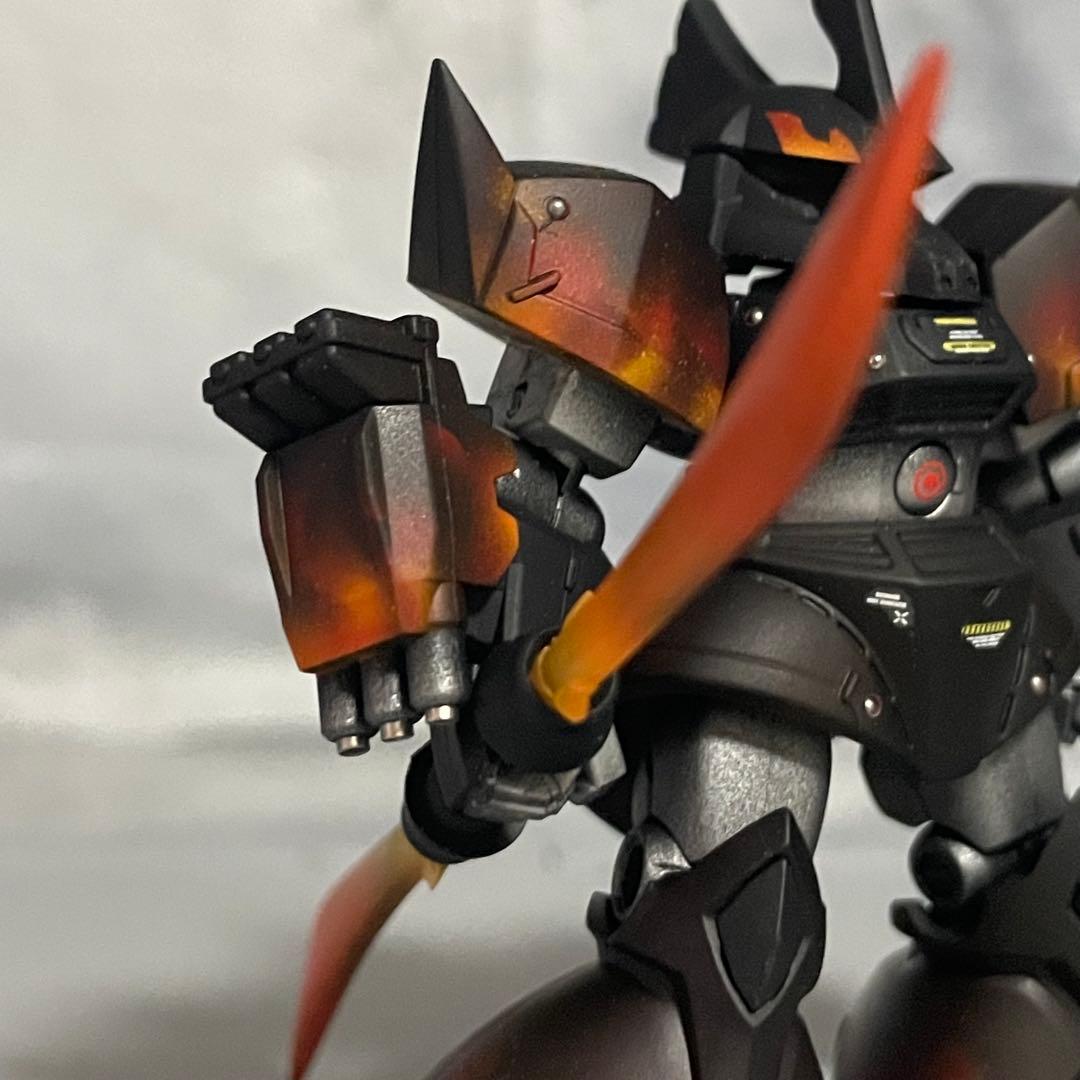 ム*ン様 モビルスーツアンサンブル　改造　ゲルググ　塗装品　フィギュア　炎　ガン