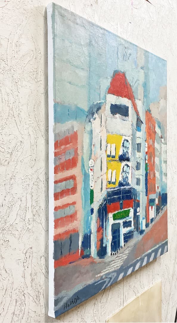 絵画402-2 油絵/風景/街角/東京/六本木/P15号